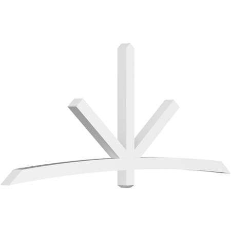 Ekena Millwork Alberta Architectural Grade PVC Gable Bracket, 108"W x 45"H x 4"D x 4"F, 10/12 Pitch GBP108X45X0404ALB00